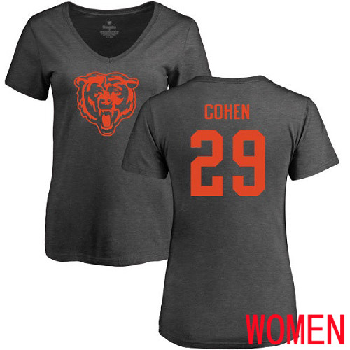 Chicago Bears Ash Women Tarik Cohen One Color NFL Football #29 T Shirt->nfl t-shirts->Sports Accessory